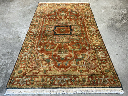 3’x5’ Hand-Knotted 100% Wool Indoserapi Area Rug - Carpet