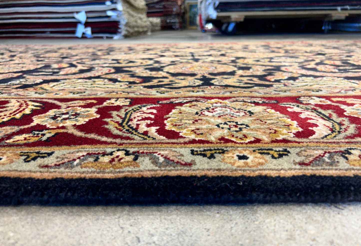 6'2"x9'4'' Hand-Knotted 100% Wool Pile Indo-Agra Area Rug - Area Carpet