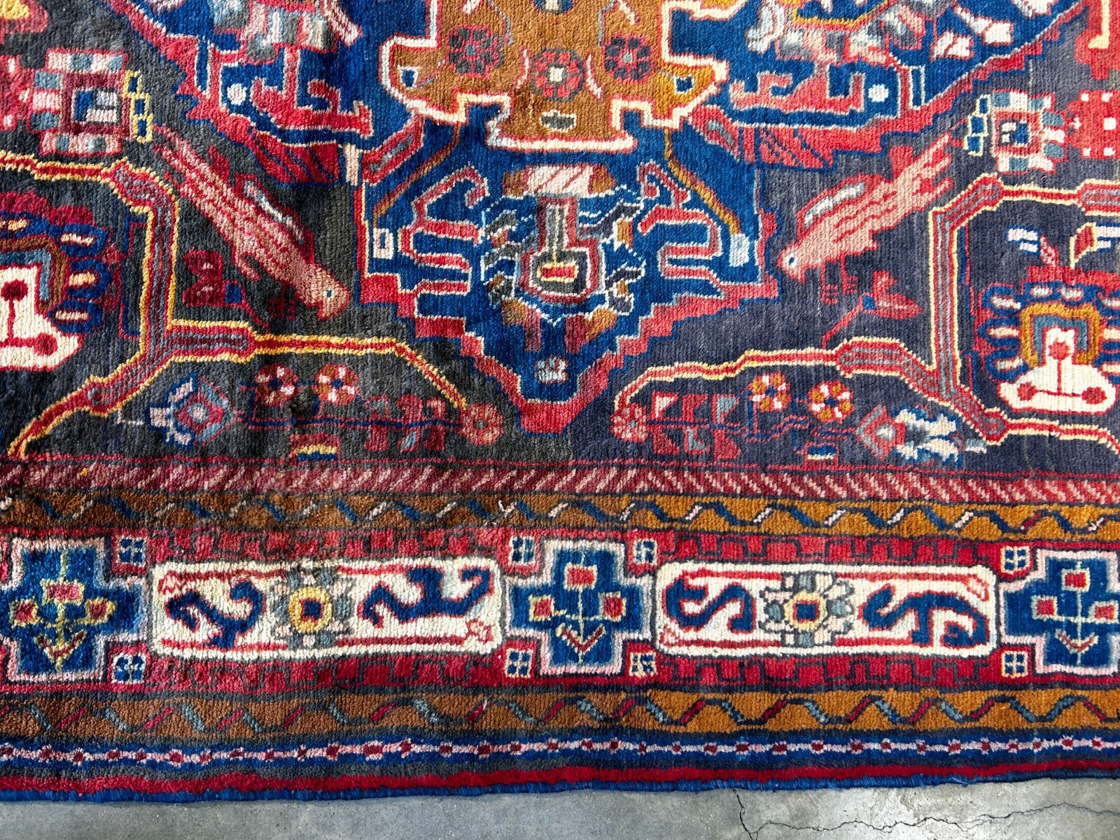 4'8" x 9'3" Hand-Knotted 100% Wool Pile Nahavande Area Rug - Carpet