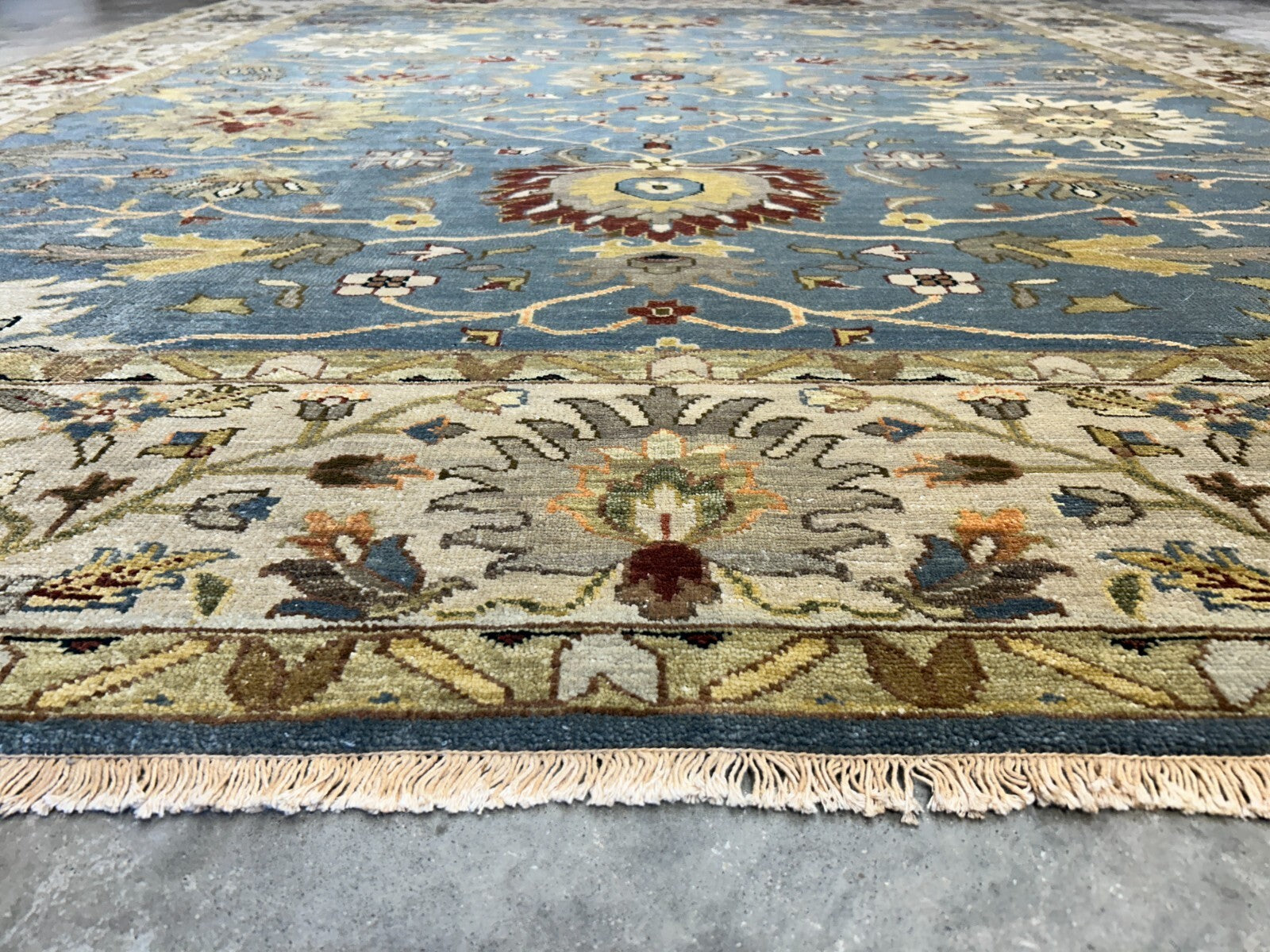 9'x12' Hand-Knotted 100% Wool Pile Mahal Design Carpet - Area Rug