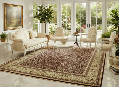 9'x12' Hand-Knotted 100% Lamb Wool Pile Persiane Design Carpet - Area Rug