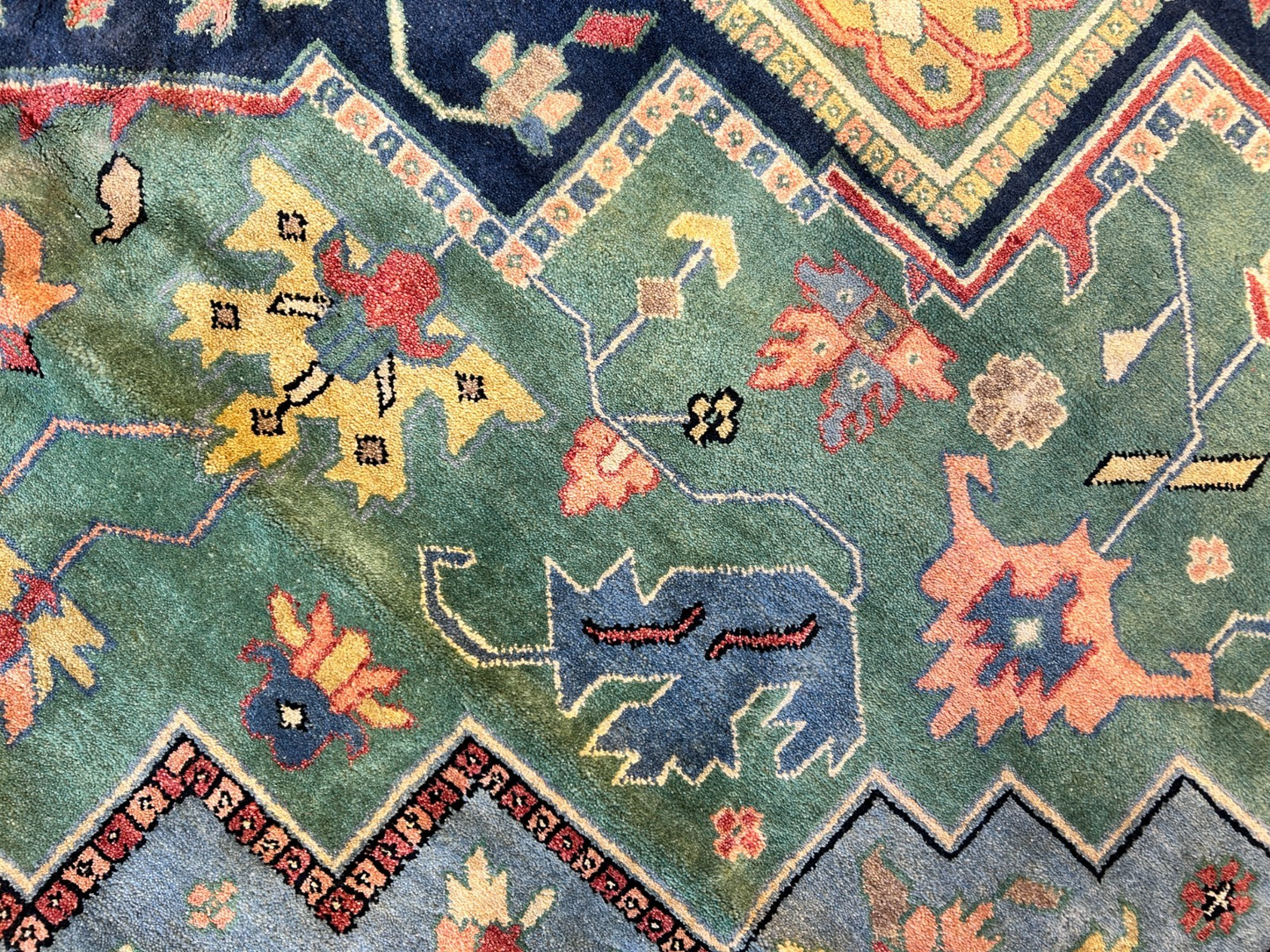 11'11"x15'11" Hand-Knotted 100% Wool Pile Herize Area Rug - Carpet