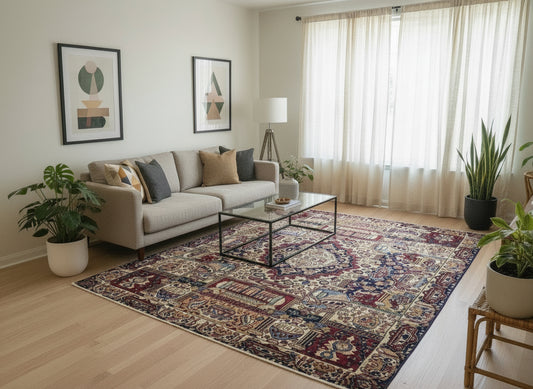 8’2”x11’2” Antique Hand-Knotted 100% Wool Pile Tabrize Area Rug - Carpet