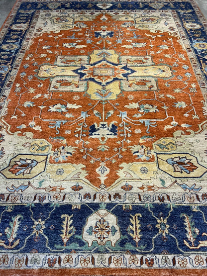 9'x12' Hand-Knotted 100%  Wool Pile IndoSerapi Rug