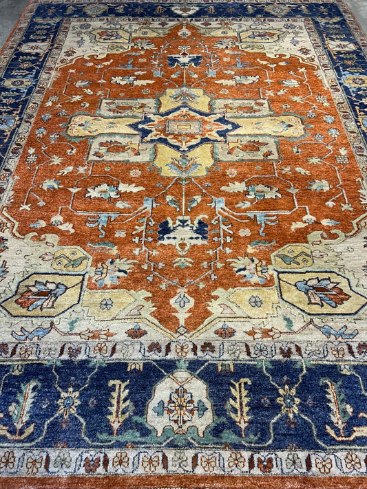 9'x12' Hand-Knotted 100%  Wool Pile IndoSerapi Rug
