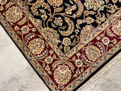 6'2"x9'4'' Hand-Knotted 100% Wool Pile Indo-Agra Area Rug - Area Carpet