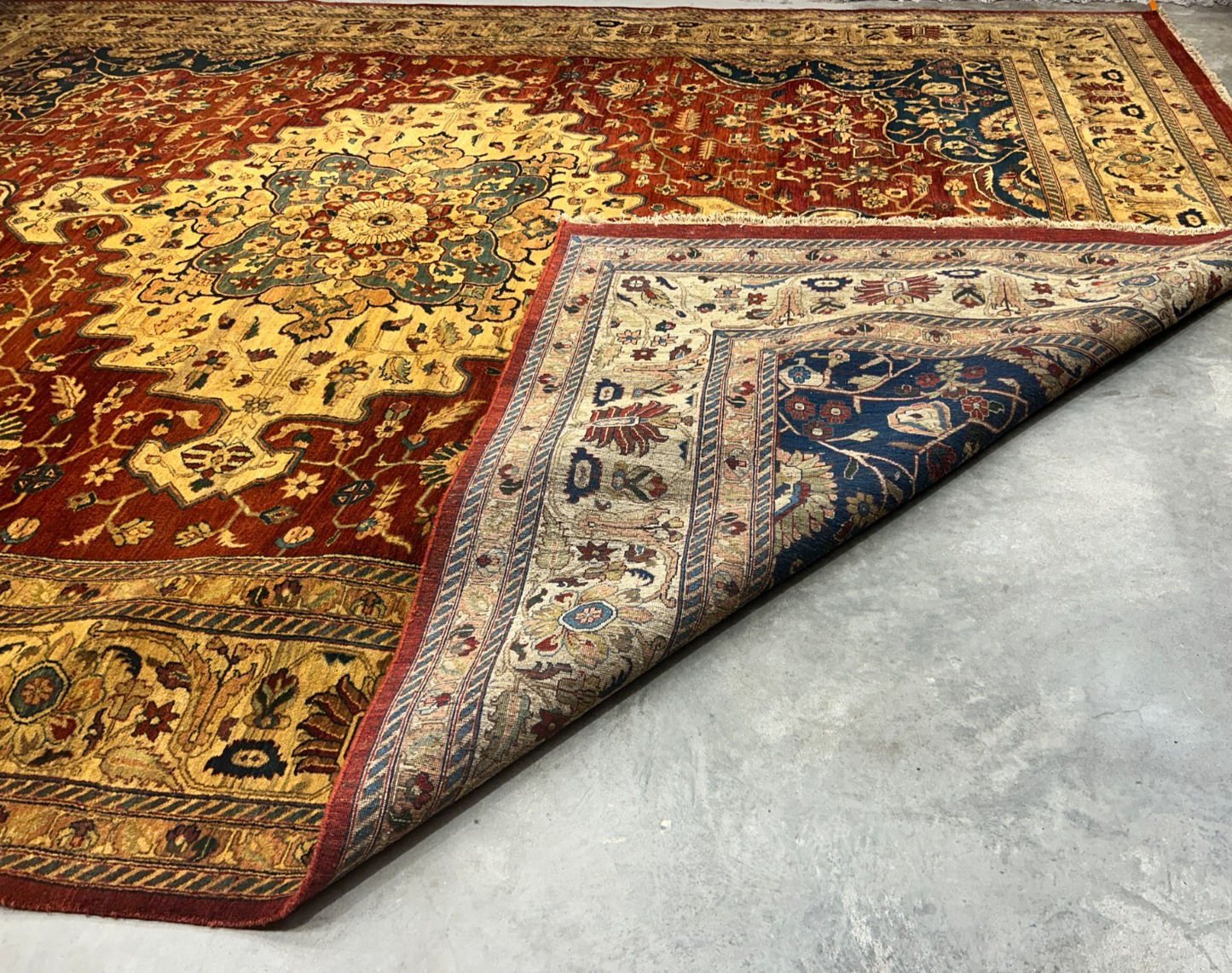 11'11"x15'5" Hand-Knotted 100% Wool Pile Herize Area Rug - Carpet