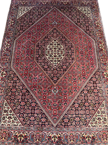 3'9"x5'8" Hand-Knotted 100% Wool Bidjare Carpet - Area Rug