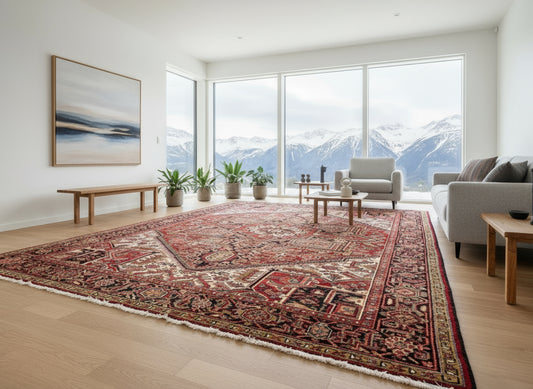 9'x11'9" Hand-Knotted 100% Wool Pile Herize Rug