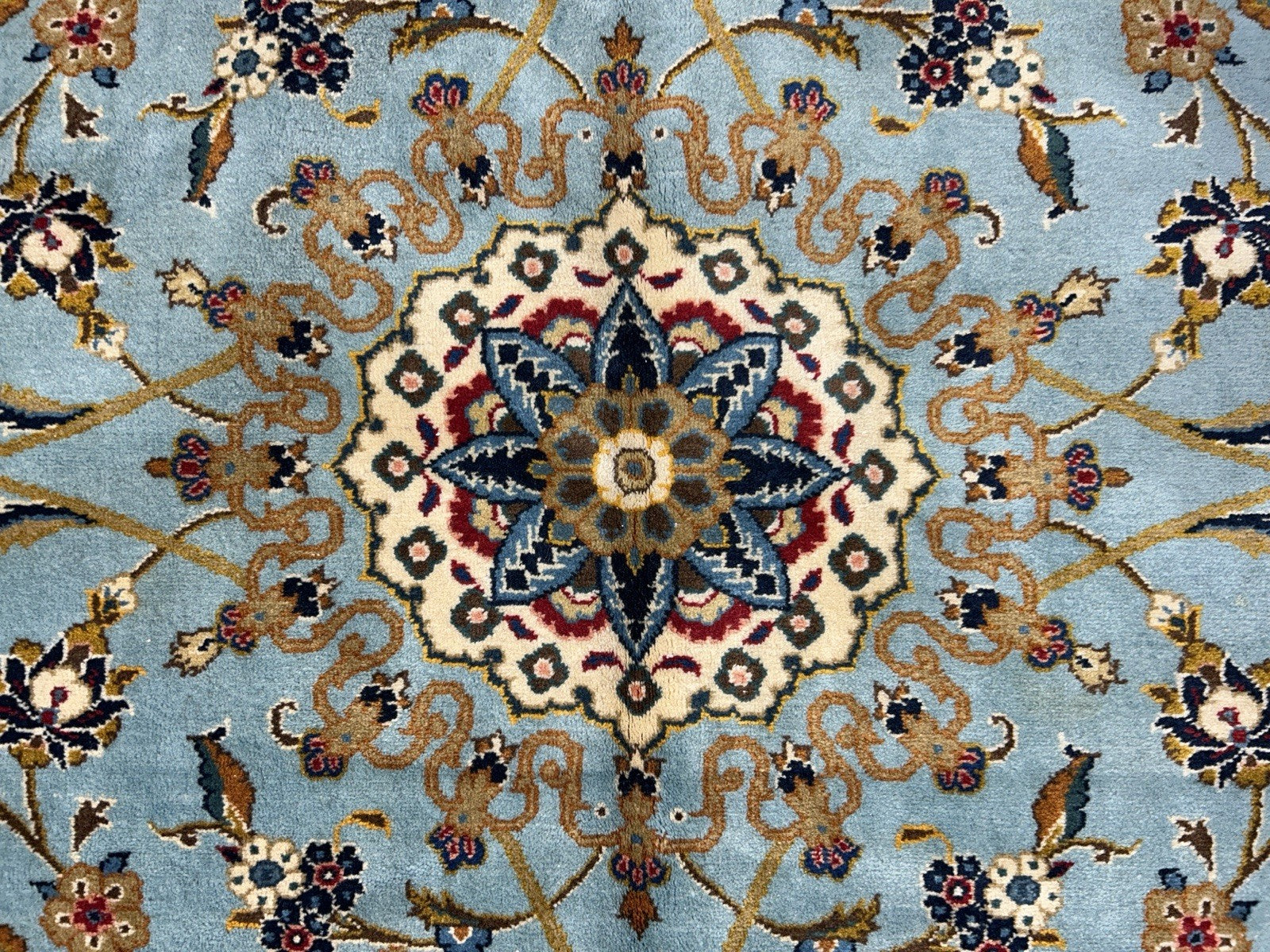 10’8”x14’2” Very Fine Hand-Knotted 100% Wool Pile Kashane Area Rug - Signed