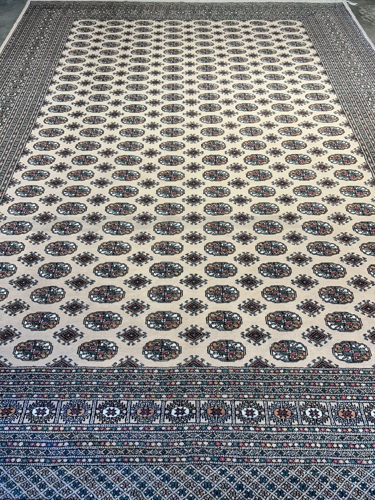 9'3"x12'6" Hand-Knotted 100% Wool Pile Bokhara Rug