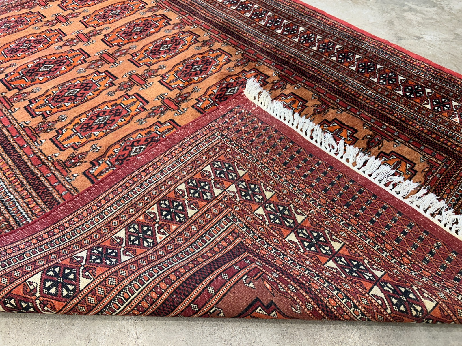 4'2"x6' Hand-Knotted 100% Wool Bokhara Area Rug - Carpet
