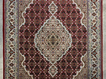 4'1" x 6' Hand-Knotted 100% Wool Tabrize Mahi Rug - Area Carpet