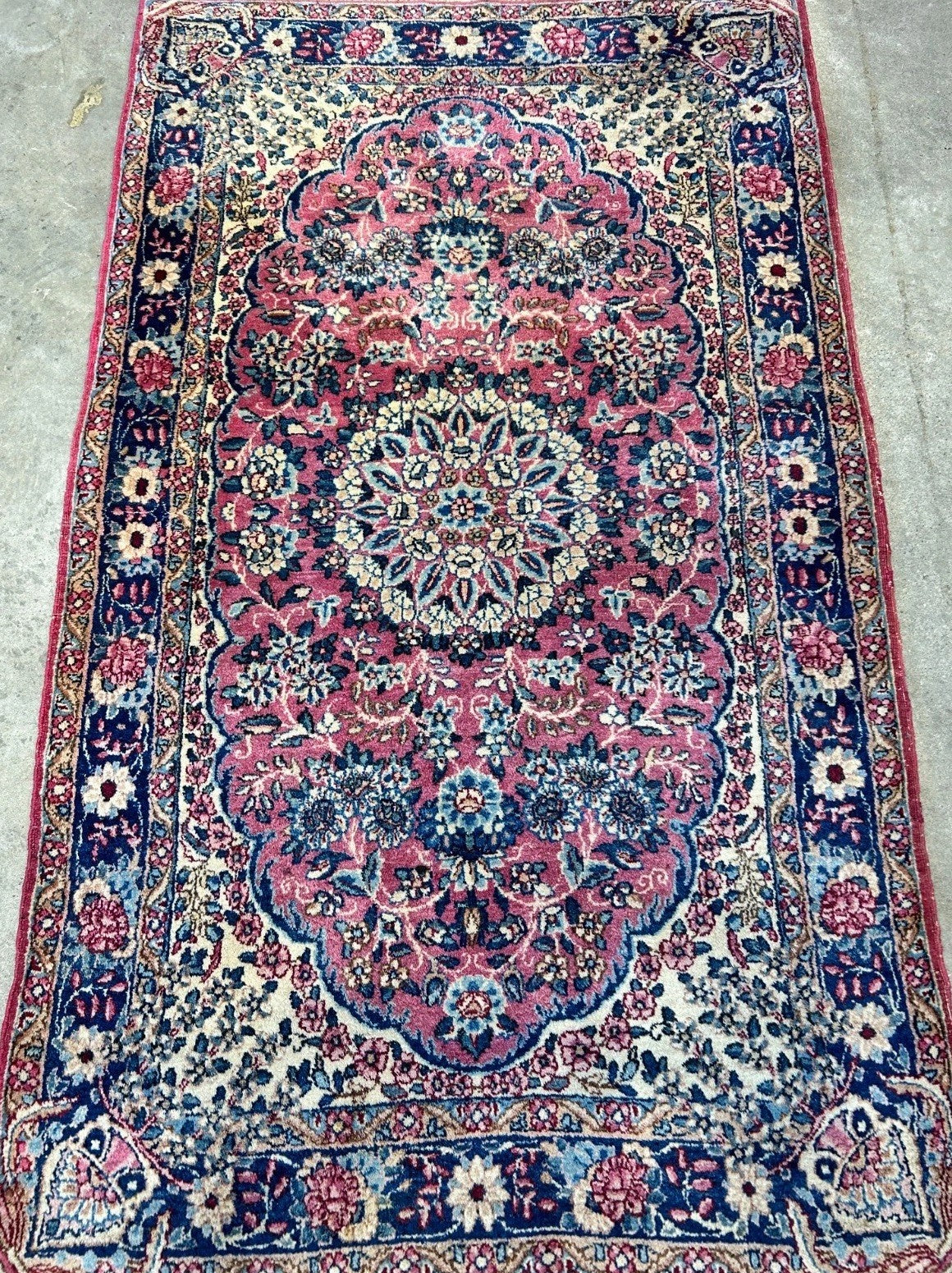 3'x5'1" Antique Hand-Knotted 100% Wool Pile Ravare Kermane Rug