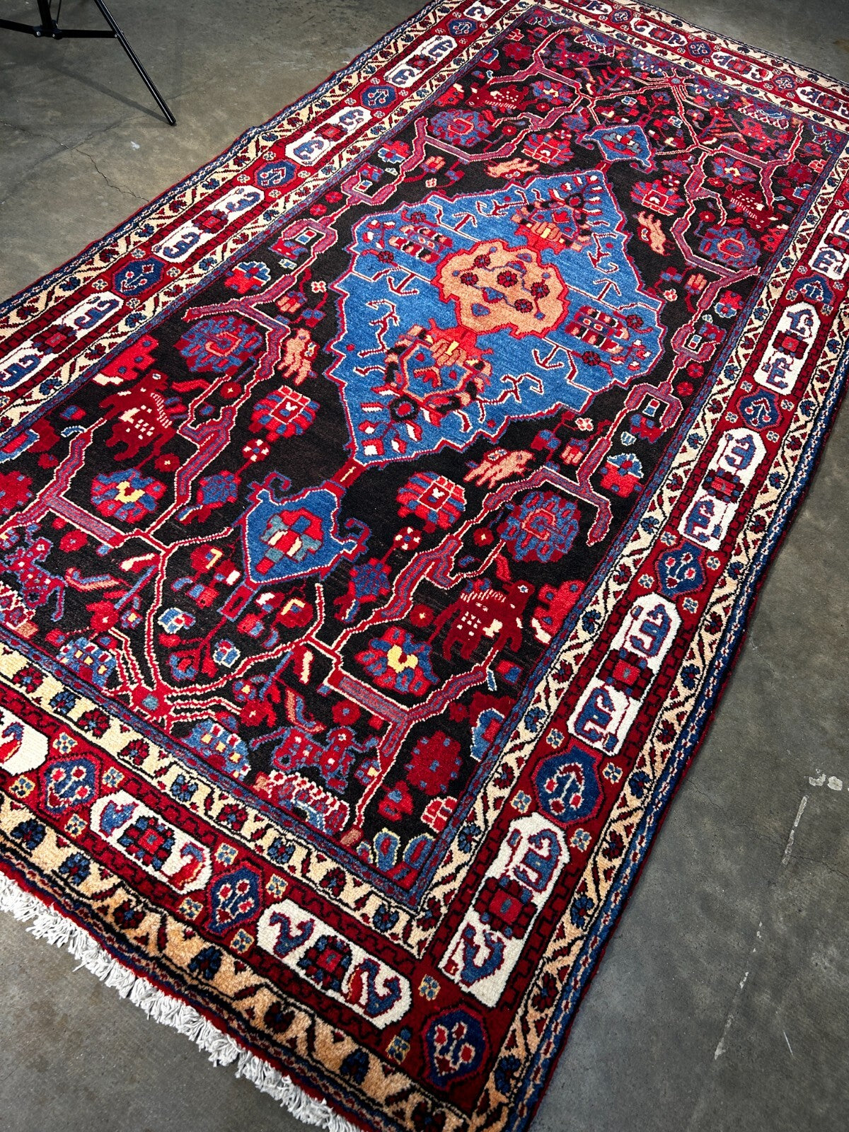 4'9" x 9'6" Hand-Knotted 100% Lamb Wool Pile Nahavande Area Rug - Carpet