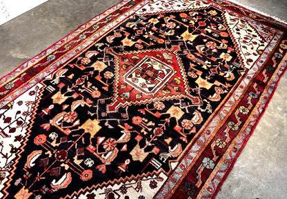 5'2" x 8'7'' Hand-Knotted 100% Wool Pile Hamadane Area Rug