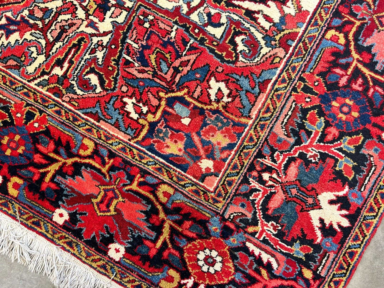 7'9"x11'4" Hand-Knotted 100% Wool Pile Herize Rug