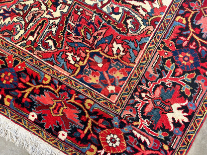 7'9"x11'4" Hand-Knotted 100% Wool Pile Herize Rug