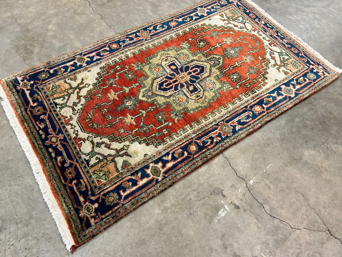 3'x5' Hand-Knotted 100% Wool Pile IndoSerapi Rug