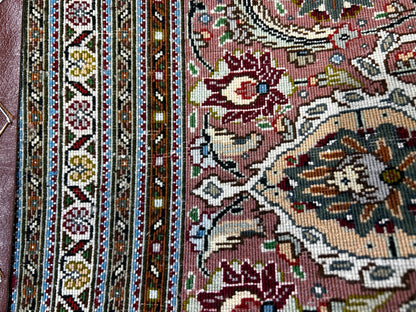 8'3"x11'1" Hand-Knotted Silk & Wool Tabrize Fish Style  Rug - Carpet