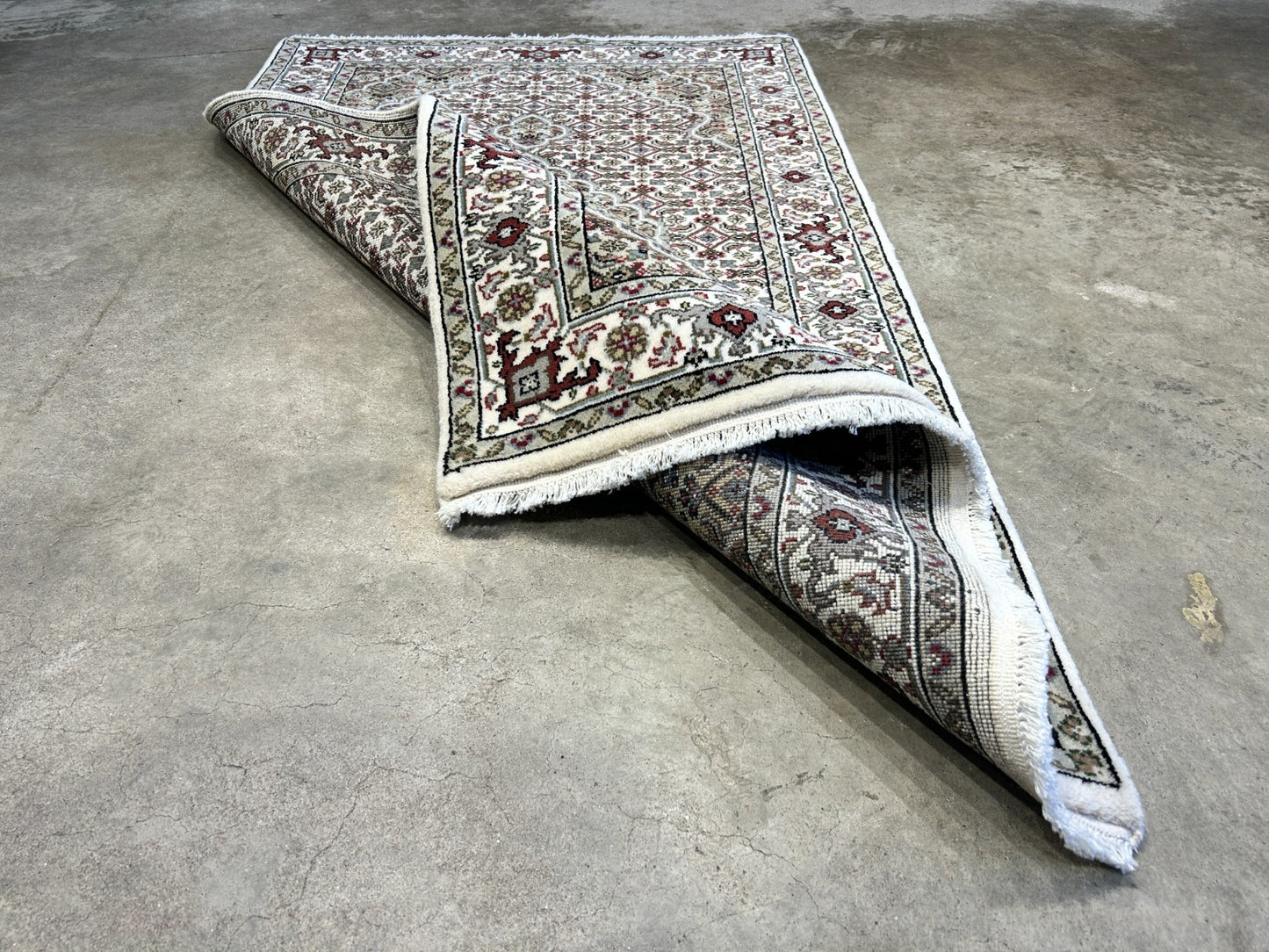 3'x5' Hand-Knotted Wool & Silk Pile Tabrize Mahi Rug