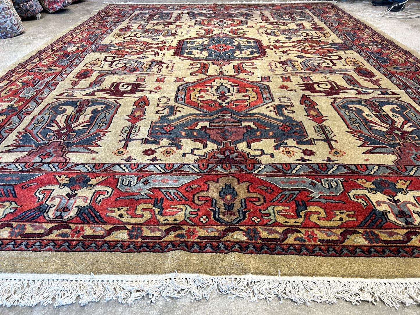 10'2"x13'11" Hand-Knotted 100% Wool Pile IndoHeriz Rug