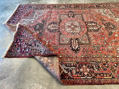 8'10"x11'8" Hand-Knotted 100% Wool Pile Herize Rug