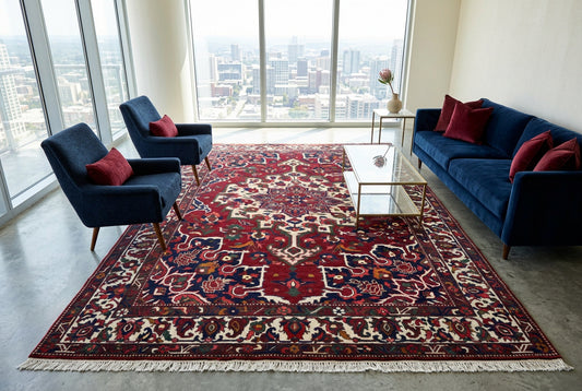 6'8"x9'9" Hand-Knotted 100% Wool Pile Bakhtiarie Carpet - Area Rug