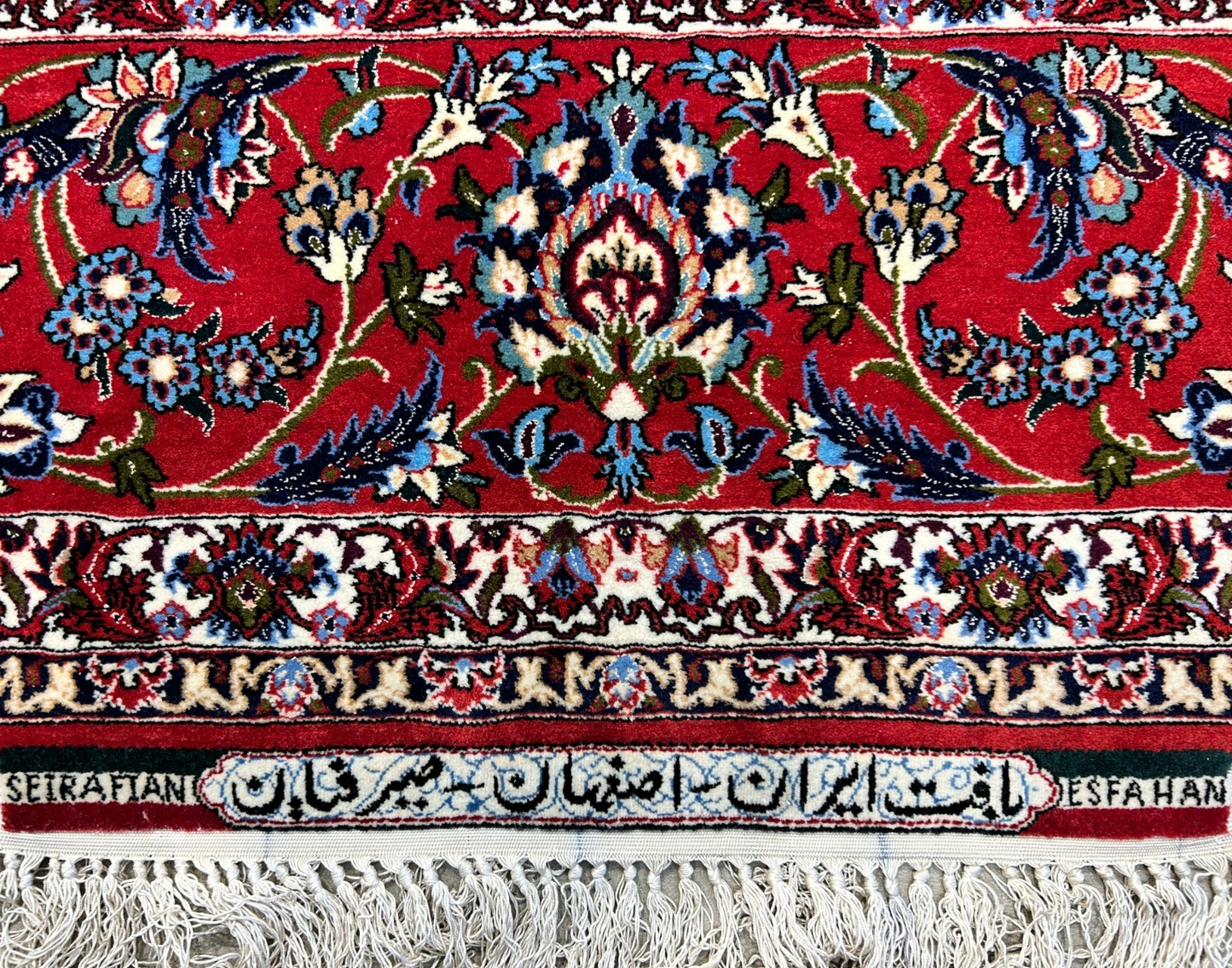 6'6"x10'2" Extra-Fine Hand-Knotted Wool & Silk  Isfahane Seirafian Rug - Signed