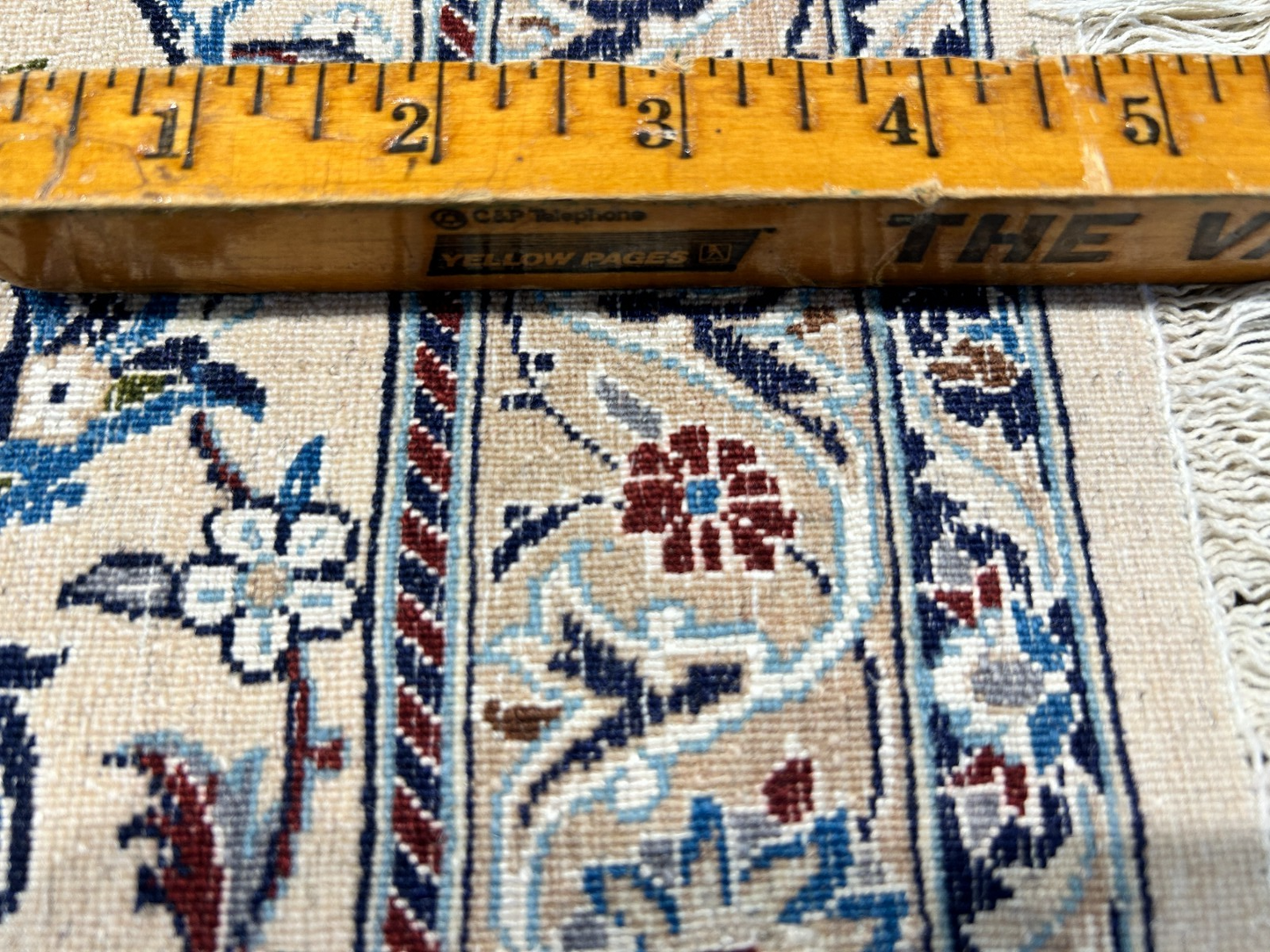 6'9"x10'7" Extremely Fine Hand-Knotted Wool & Silk Blend Naine Carpet - Area Rug