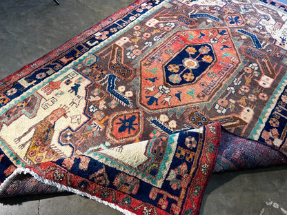 4'9" x 7'10" Hand-Knotted 100% Wool Pile Nahavande Area Rug