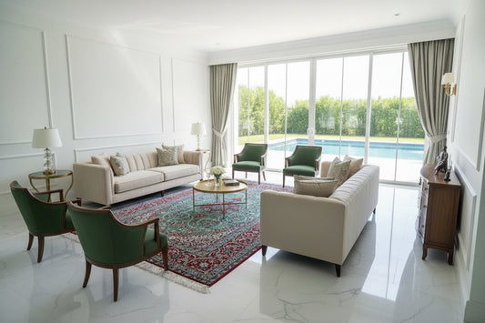 6'9"x10' Extra-Fine Hand-Knotted Wool & Silk Blend Isfahane Area Rug - Signed