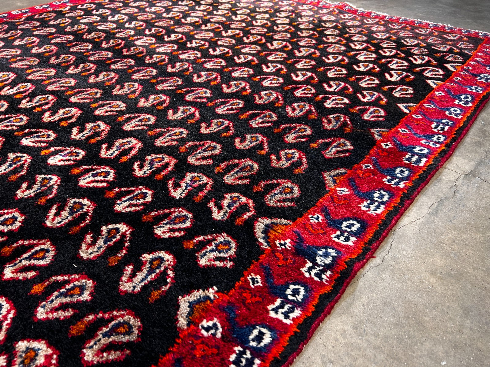 5' x 8'1" Hand-Knotted 100% Wool Pile Mosole Hamadane Area Rug - Carpet