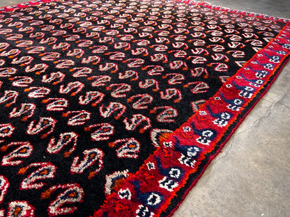 5' x 8'1" Hand-Knotted 100% Wool Pile Mosole Hamadane Area Rug - Carpet
