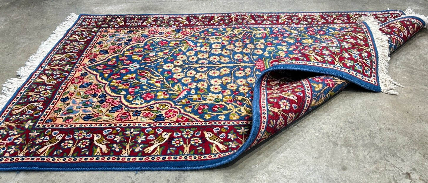 3'x4'9" Hand-Knotted 100% Wool Pile Tree of Life Carpet - Kermane Area Rug