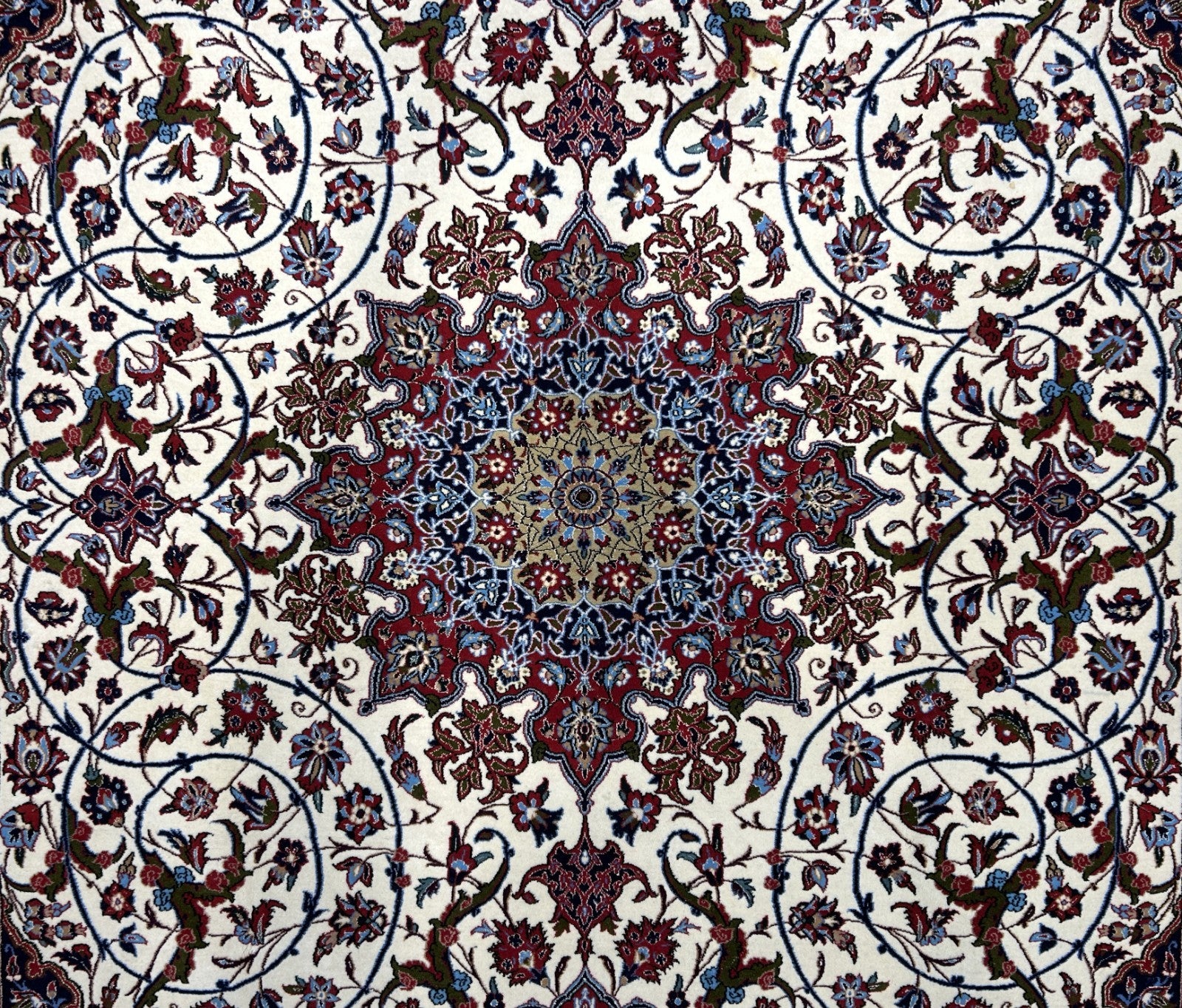 6'6"x10'2" Extra-Fine Hand-Knotted Wool & Silk  Isfahane Seirafian Rug - Signed
