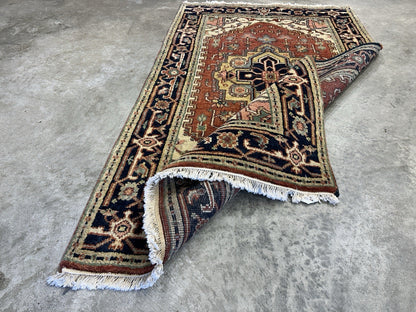 3’x5’1” Hand-Knotted 100% Wool Indoserapi Area Rug - Carpet