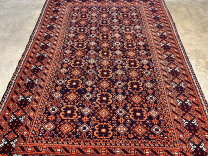 3'2"x4'6" Hand-Knotted 100% Wool Pile Afghan Area Rug