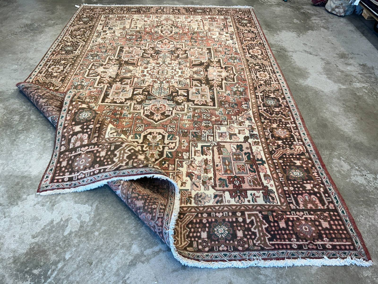 7'5"x11'5" Hand-Knotted 100% Wool Pile Herize Rug