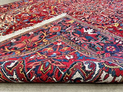 7'9"x11'4" Hand-Knotted 100% Wool Pile Herize Rug