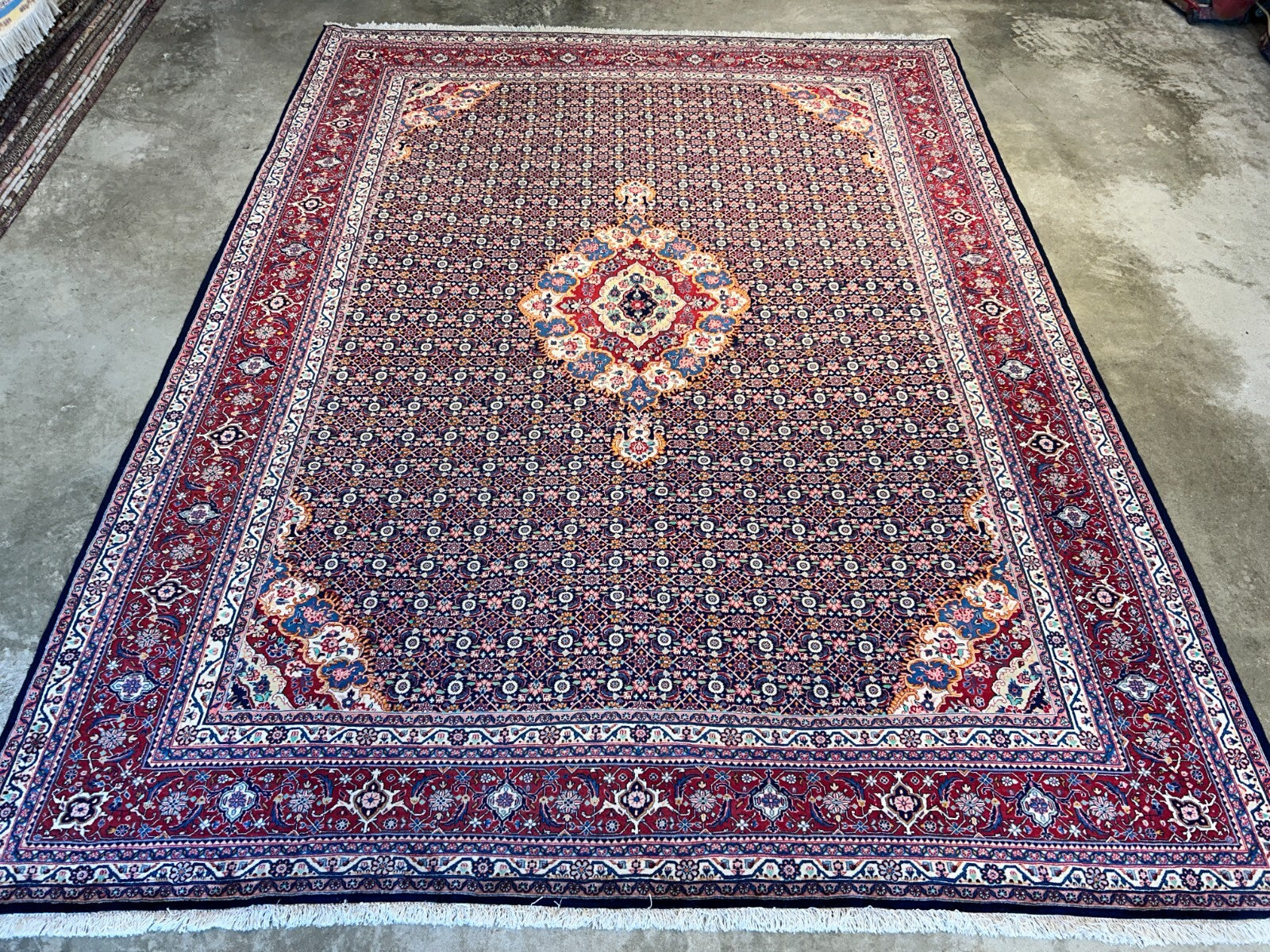 8'11"x11'8" Hand-Knotted 100% Wool Pile Bidjar Rug