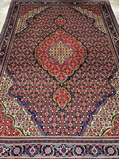 6'7"x9'4" Hand-Knotted 100% Wool Pile Tabrize Fishe Design Carpet - Area Rug