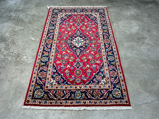 3'3"x5'6'' Hand-Knotted 100% Wool Persiane Kashane Area Rug