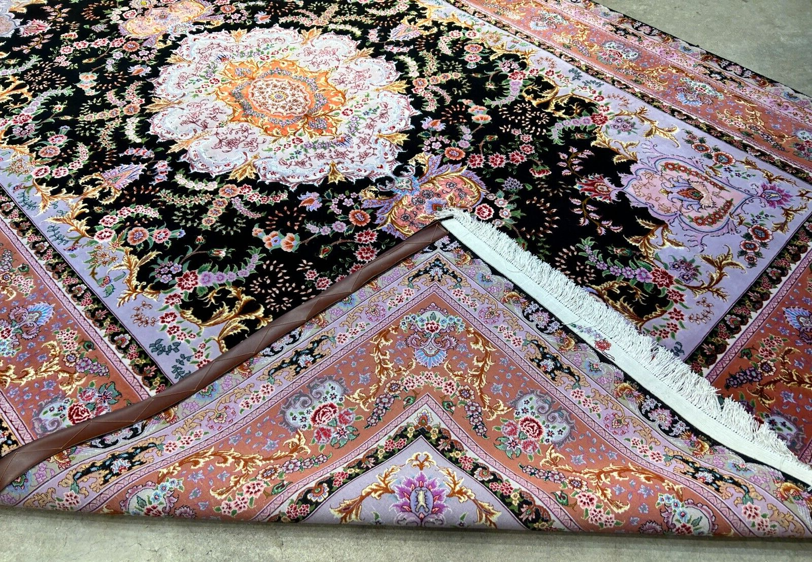 6'8"x10' Extra-Fine Hand-Knotted Wool & Silk Blend Tabrize Carpet - Area Rug