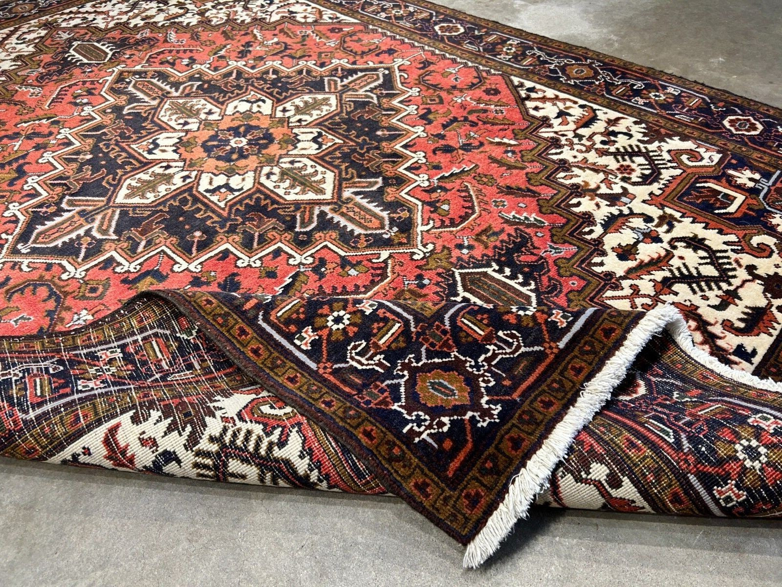 6'10" x 9'7" Hand-Knotted 100% Wool Pile Herize Area Rug - Carpet
