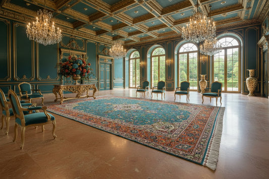 5'9"x9'5" Extra-Fine Hand-Knotted Wool & Silk Blend Tabrize Carpet - Area Rug