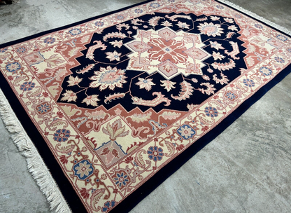 6'x 9' Hand-Knotted 100% Wool Carpet - Herize Design Area Rug