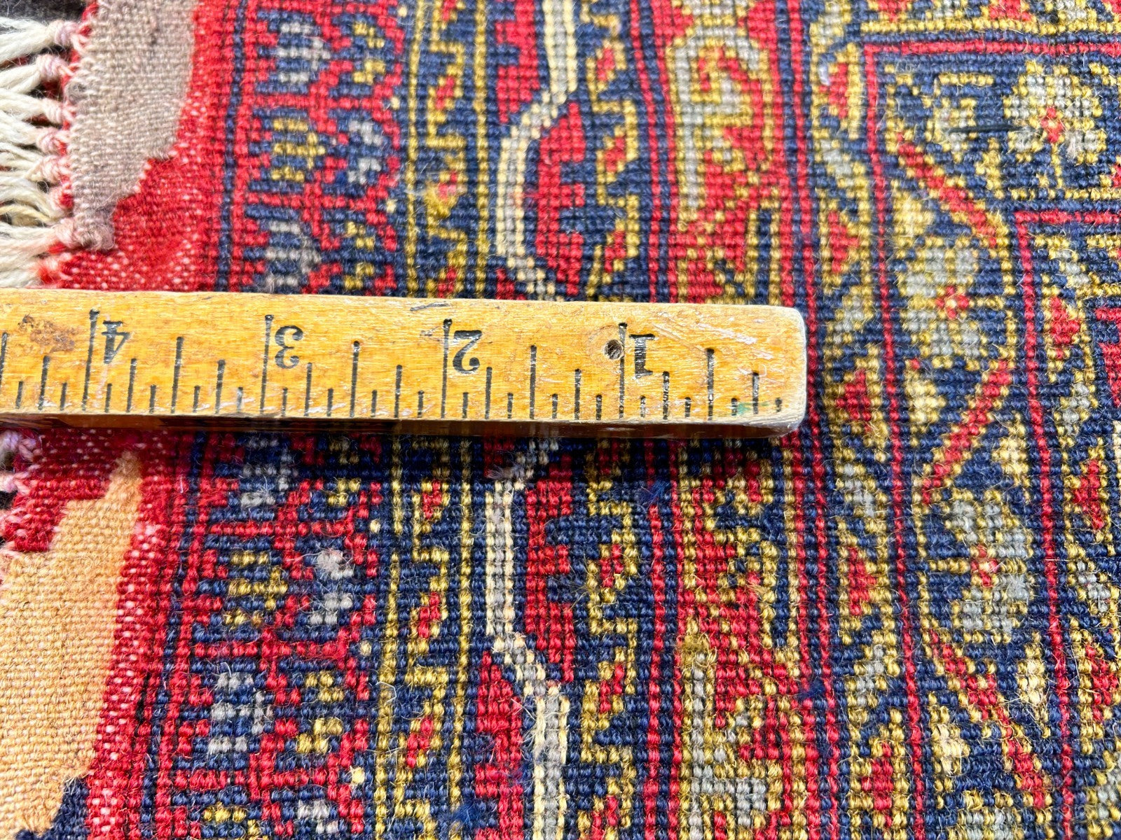 3'11"x6'3" Hand-Knotted 100% Wool Pile Geometric Rug