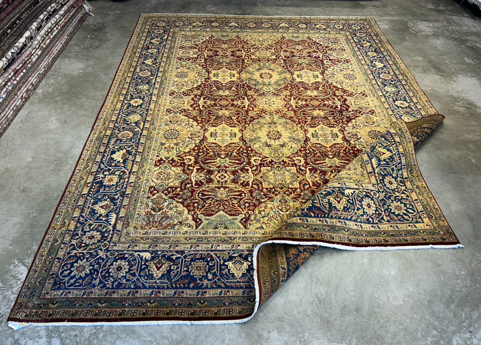 9'1"x12'3" Very Fine Hand-Knotted 100% Fine Wool Pile IndoTabriz Rug