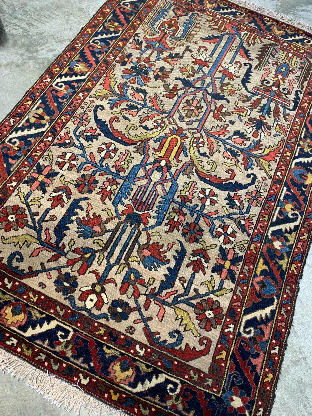 Collector Item -  4'4"x6'4" One-of-a-Kind Antique Fine Wool Bakhtiarie Rug